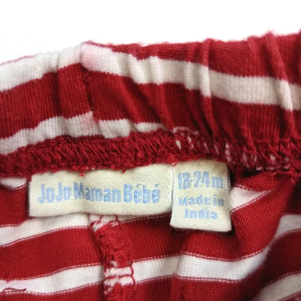Jojo Maman Bebe Shorts Boy Sz 18-24m Red Stripe Cargo Long Bermuda Casual Basic